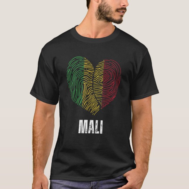 Mali Flag Malian Flag Mali DNA Mali Heart T-Shirt (Vorderseite)