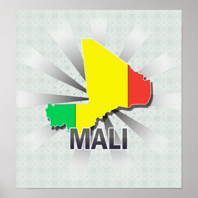 Mali Flag Map 2.0 Poster (Vorne)