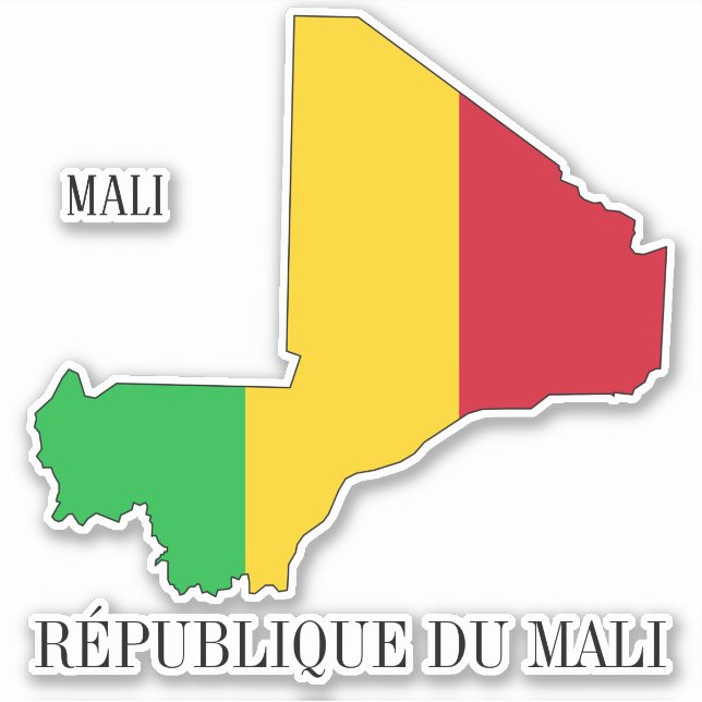 Mali Flag Map Patriotic Aufkleber (Vorderseite)