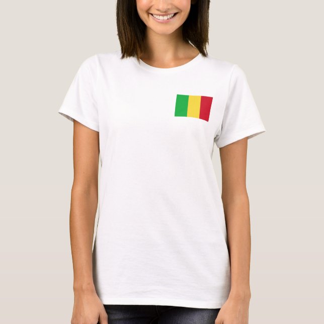 Mali Flag + Map T - Shirts (Vorderseite)