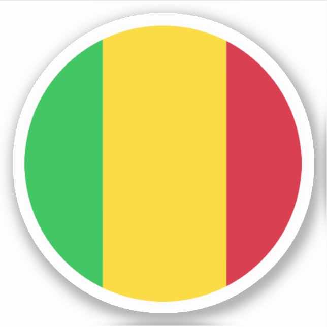 Mali Flag Round Sticker (Vorderseite)