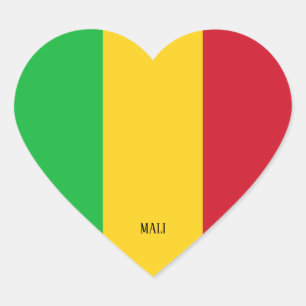 Mali Flag Splendid Patriotic Herz-Aufkleber