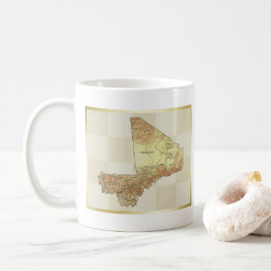 Mali-Flagge + Karte Tasse