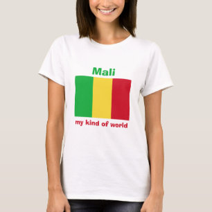 Mali-Flagge + Karte + Text-T-Shirt T-Shirt