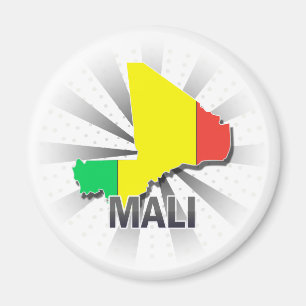 Mali-Flaggen-Karte 2,0 Magnet
