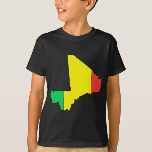 Mali-Flaggenkarte T-Shirt