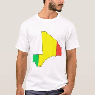 Mali-Flaggenkarte T-Shirt