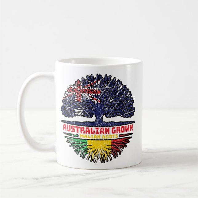 Mali Malian Australia Tree Roots Flag Kaffeetasse (Links)