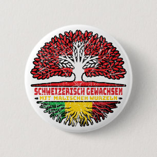 Mali Malisch Schweizer Schweiz Baum Wurzel Flagge Button