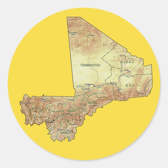 Mali Map Sticker (Vorderseite)