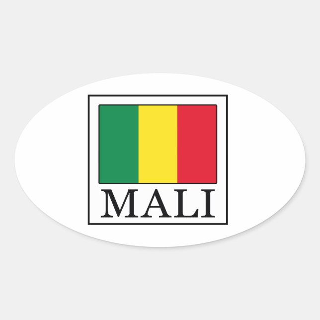 Mali Ovaler Aufkleber (Vorderseite)