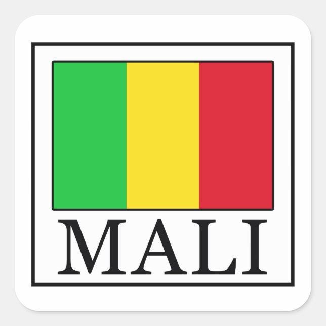 Mali Quadratischer Aufkleber (Vorderseite)