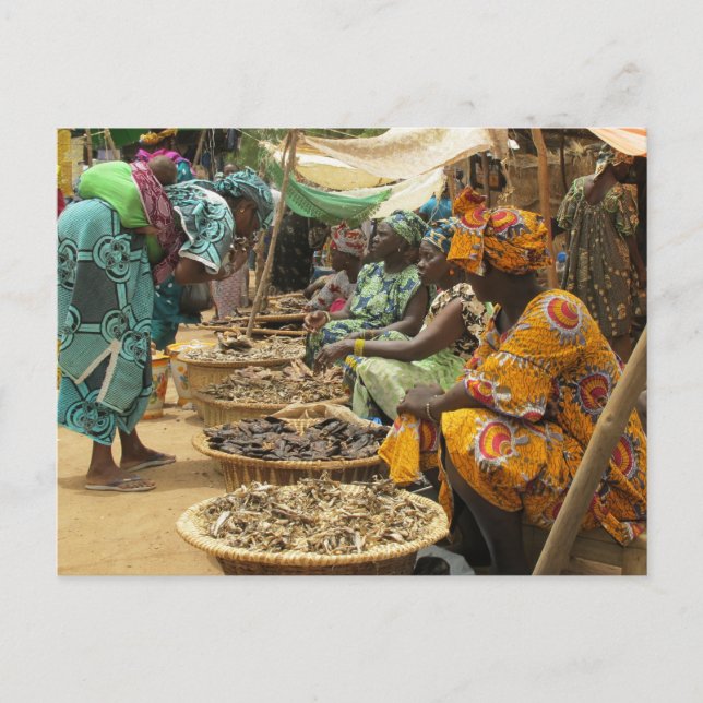 Mali Women on Monday Market, Djenne-3 Postkarte (Vorderseite)