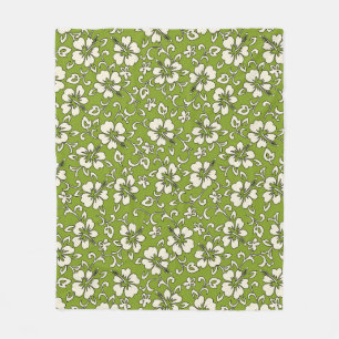 Malia Hibiscus Hawaiian Pareau Druck Fleecedecke