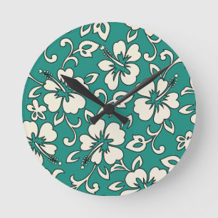 Malia Hibiscus Hawaiian Wanduhren
