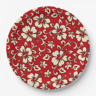 Malia Hibiskus Hawaiian Floral Pappteller
