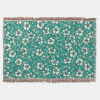 Malia Hibiskus Hawaiian Floral Throw Blanket
