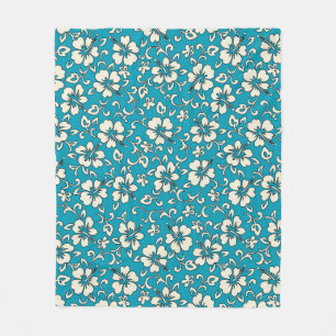 Malia Hibiskus Hawaiian Pareau Print Fleecedecke
