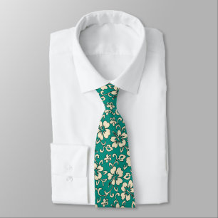 Malia Hibiskus Hawaiian Pareau Print Krawatte