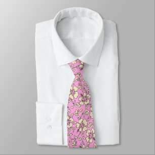 Malia Hibiskus Hawaiian Pareau Print Krawatte