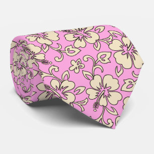 Malia Hibiskus Hawaiian Pareau Print Krawatte