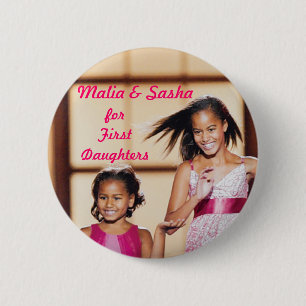 Malia u. Sasha Obama für erste Töchter Button