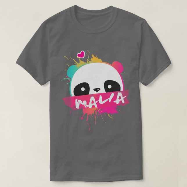 MALIABeautiful Mädchenname mit bezauberndem Panda  T-Shirt (Design vorne)