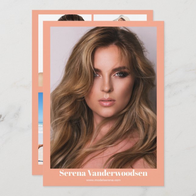 Malibu 5 Modelling Comp Card | beidseitig Einladung (Vorne/Hinten)