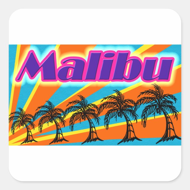 Malibu 5 Palm Trees Stickers (Vorderseite)