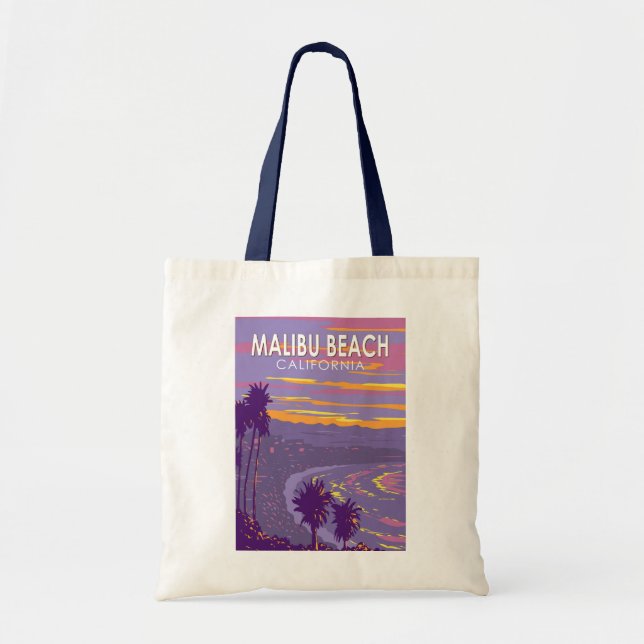 Malibu Beach California Vintage Tragetasche (Vorne)