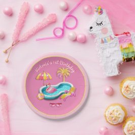 Malibu Beach Doll Retro Birthday Pool Party Pappteller