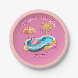 Malibu Beach Doll Retro Birthday Pool Party Pappteller