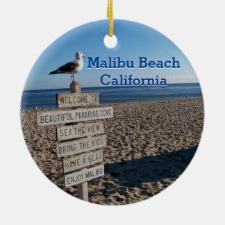 Malibu Beach- Paradise Cove Seagull Sign Keramik Ornament
