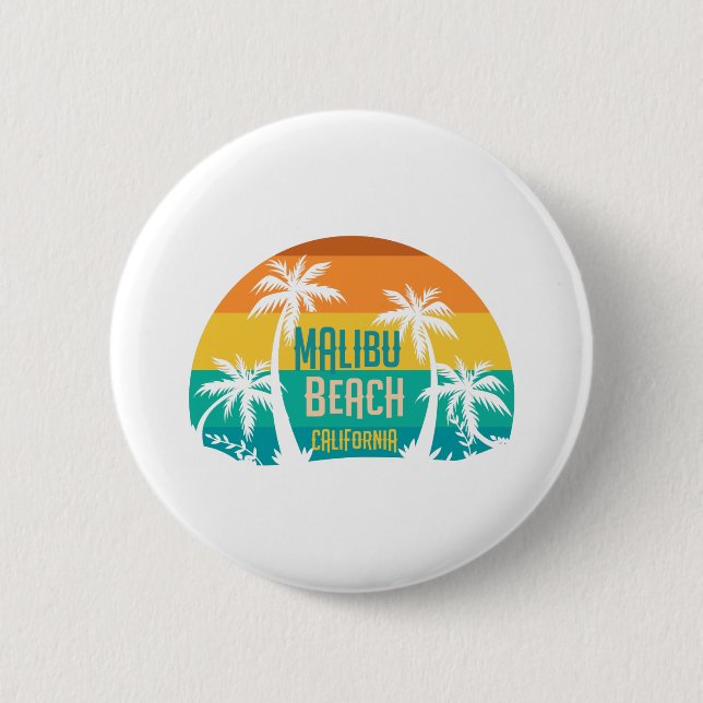 Malibu Beach Retro Button (Vorderseite)