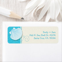 Malibu Blue & Ivory Beach Wedding Rücksendeadresse