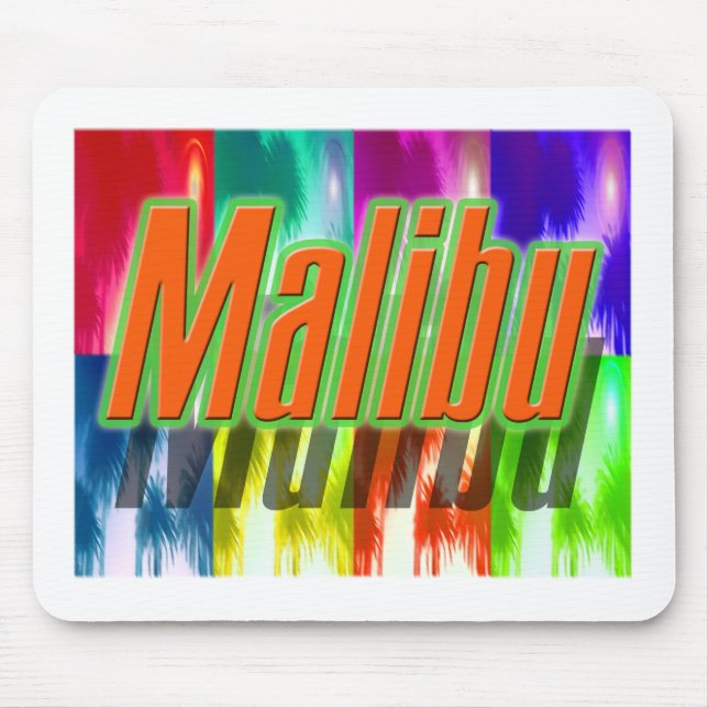 "Malibu" Bunte Palmen-Mauspad Mousepad (Vorne)