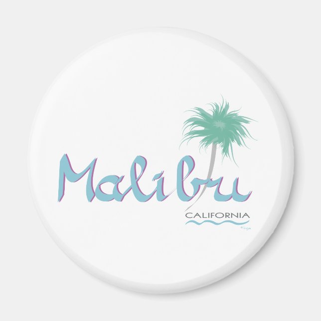 Malibu, CA Round Magnet (Vorne)