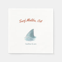 Malibu California Custom Wedding Paper Napkin