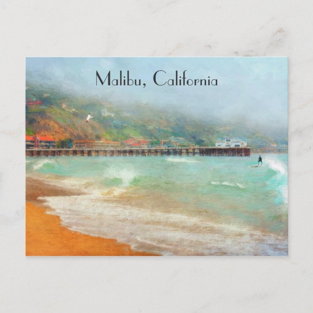 Malibu California Pier Surfrider Beach Postkarte (Vorderseite)