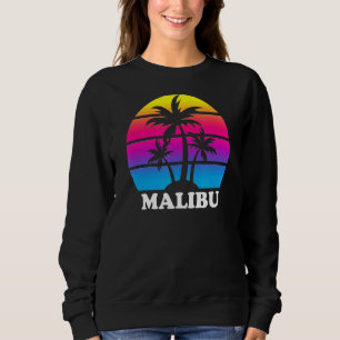 Malibu California Retro Palme Tree Sunset Vacation Sweatshirt