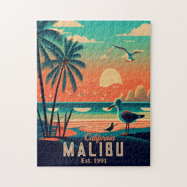 Malibu California Retro Sunset Souvenirs der 50er  (Vertikal)