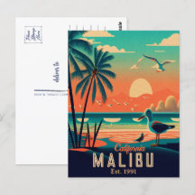 Malibu California Retro Sunset Souvenirs der 50er