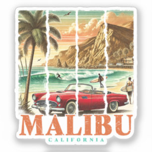 Malibu California - Sportwagen Landschaftliche Küs Aufkleber