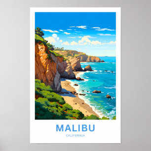 Malibu California Travel Print Poster