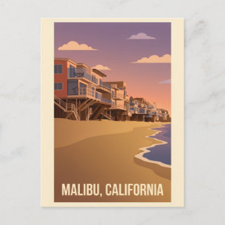 Malibu California Vintage Travel Poster Postkarte
