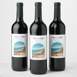 Malibu Gastgeschenk Hochzeit Personalisiert Weinetikett