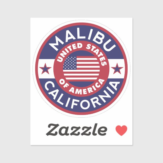 MALIBU, Kalifornien Aufkleber (Blatt)