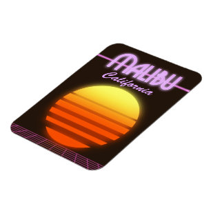 Malibu Kalifornien Sonnenuntergang Reiseplakat Magnet