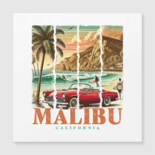 Malibu Kalifornien - Sportwagen bei landschaftlich Magnetkarte