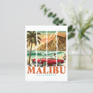 Malibu Kalifornien - Sportwagen Panoramablick auf Postkarte